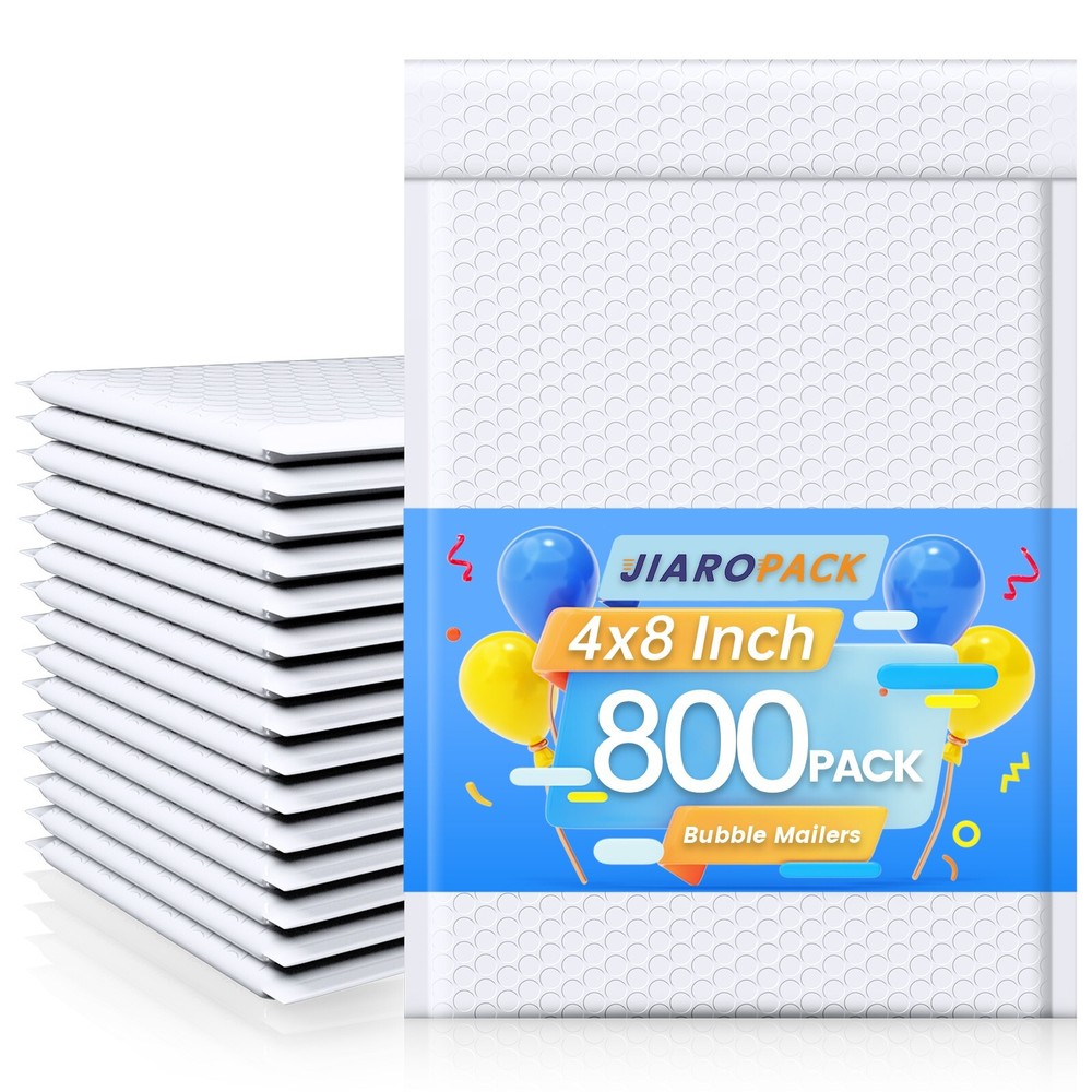 500 Pcs Bubble Mailers 4×8 Poly Padded Envelope Thick Mailing Bags White #000