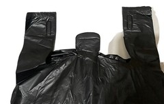 Bags 1/6 Large 21 x 6.5 x 11.5 THANK YOU Black T-Shirt Plastic Shopping Bags