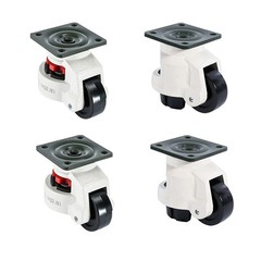 4PCS Leveling Machine Caster with Rubber Pad, Retractable Workbench Caster Wheel