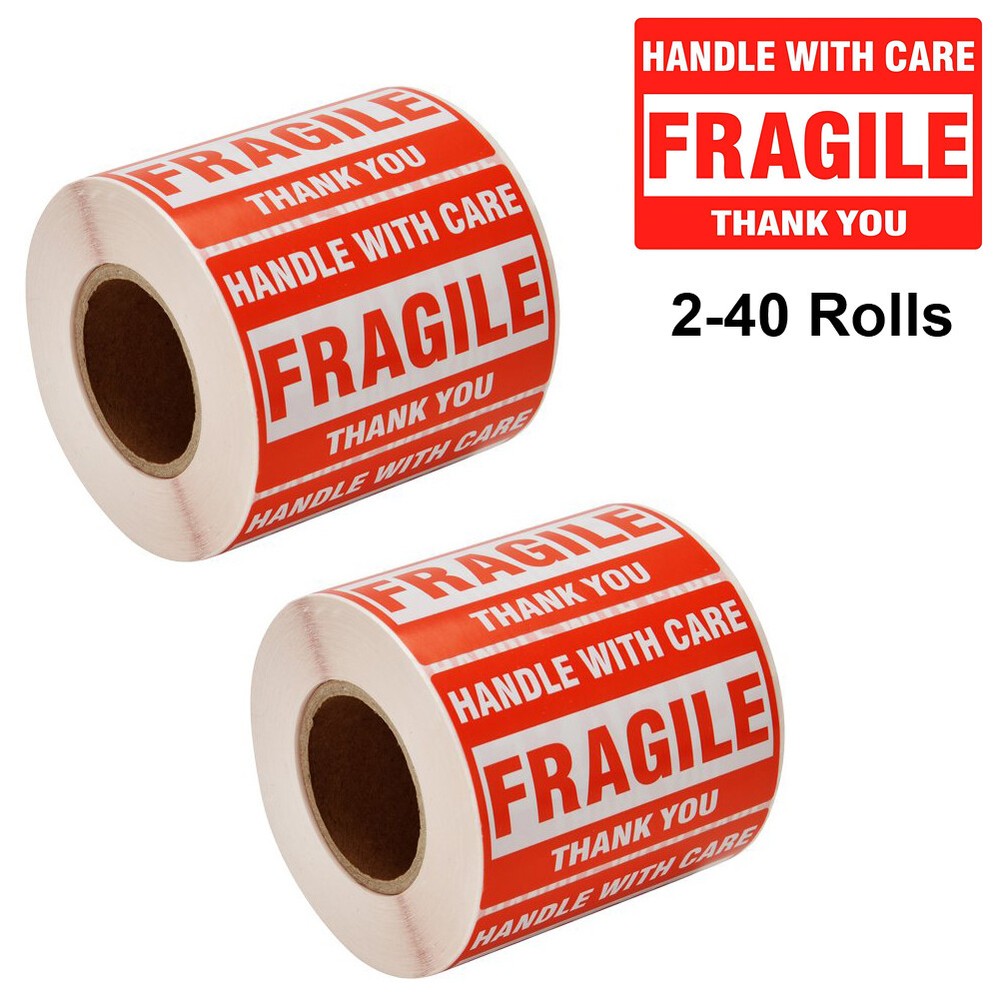 1000 Fragile Stickers 2×3 Handle with Care Thank You 500 Per Roll Warning Labels