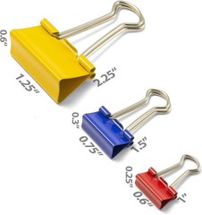 Eco-Friendly Storage Tub of 30 Assorted Metal Binder Clips – Stylish and Durable