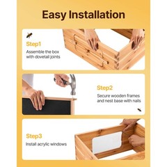 VEVOR Bee Hive Langstroth Medium Beehive Kit 10 Frames Acrylic Bee Windows