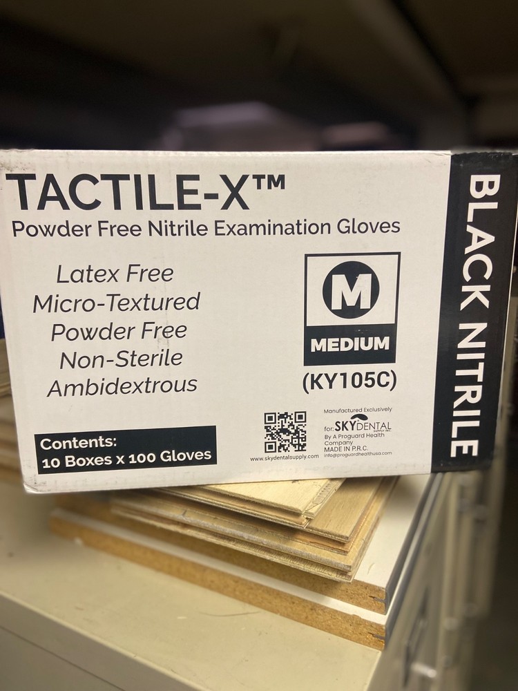 Black Nitrile Disposable Gloves Powder Latex Free size medium case of 10 boxes