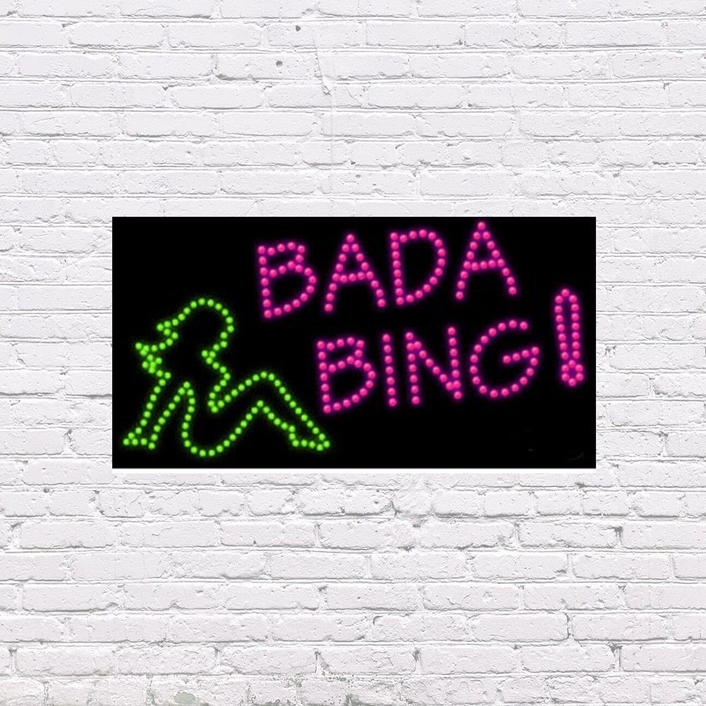 LED Bada Bing ! | Light-up Sign | 31″W x 17″H x 2″D