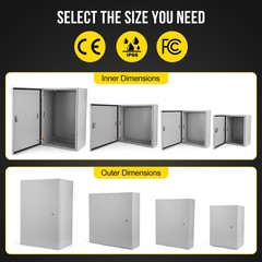 GARVEE Multi-Sizes IP66 Steel Electrical Enclosure Box w/ Lock & Waterproof Seal
