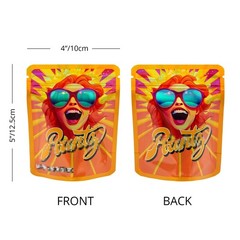 100pcs 3.5g Mixed Stand Up Mylar Bags Smell Proof Zip Seal Food Storage Bags