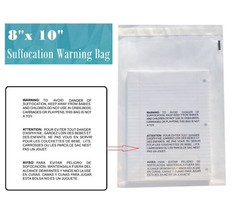 200 8×10 Self Seal Suffocation Warning Clear Poly Bags 1.5 mil Free Shipping