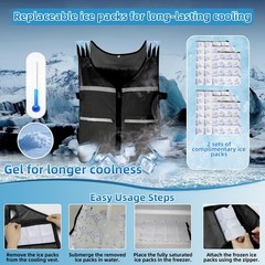 Cooling Vest for Men & Women, Adjustable Ice Vest with Detachable Reusable Ic…