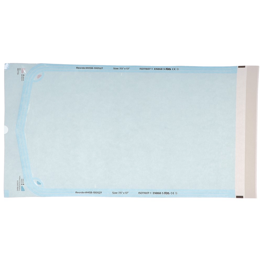 House Brand Dentistry 100538 Sterilization Pouches 7.5″ X 13″ Blue Film 200/Pk