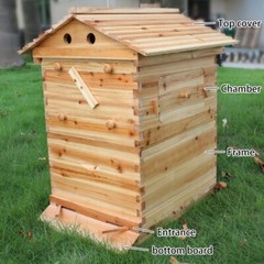 Upgraded 7 Auto Reap Honey Frame + Wooden Bee Hive House Comb Beehive Box Kit