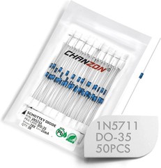 50 Pcs 1N5711 Schottky Barrier Rectifier Diodes 15mA 70V DO-35 (DO-204AH) Axial