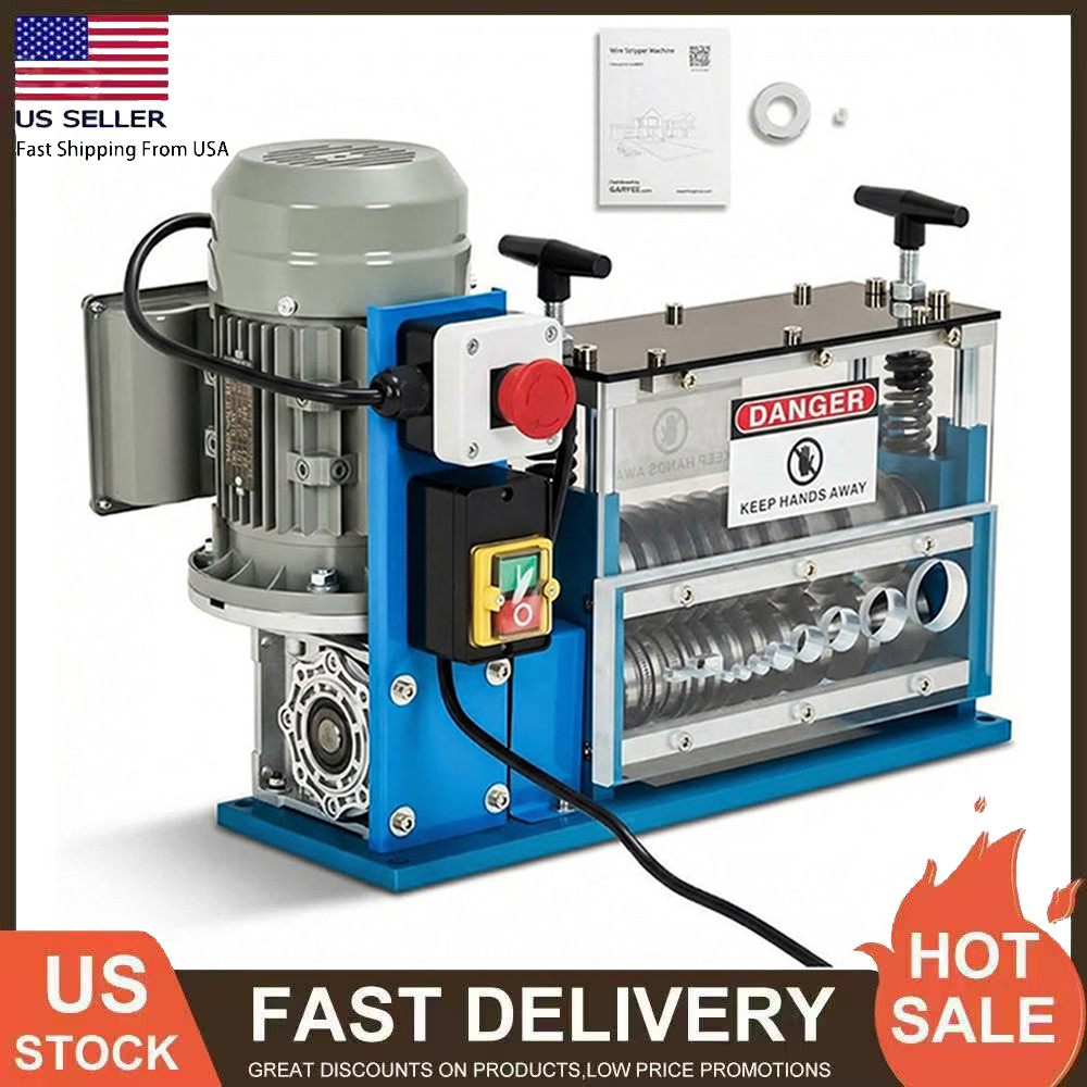 370W Electric Wire Stripping Machine Portable 0.06″-1.5″ Scrap Cable Stripper