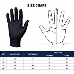 100/box /Black Nitrile Gloves 4 Mil Powder & Latex Free ExamGrade Gloves