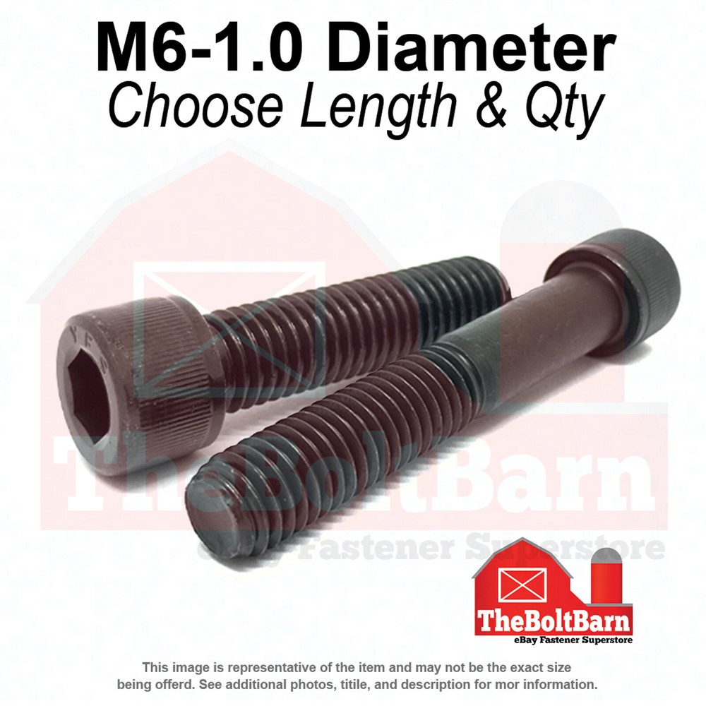 M6-1.0 Class 12.9 Coarse Socket Head Cap Screws Black Oxide(Choose Length & Qty)