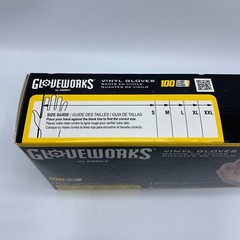 Gloveworks Clear Vinyl Industrial Gloves Box of 100 pcs Size XL 3 Mil Disposable