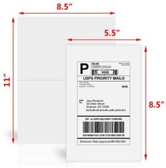 1000 Premium 8.5″ X 5.5″ Half Sheet Self Adhesive Shipping Labels 2 Per Sheet
