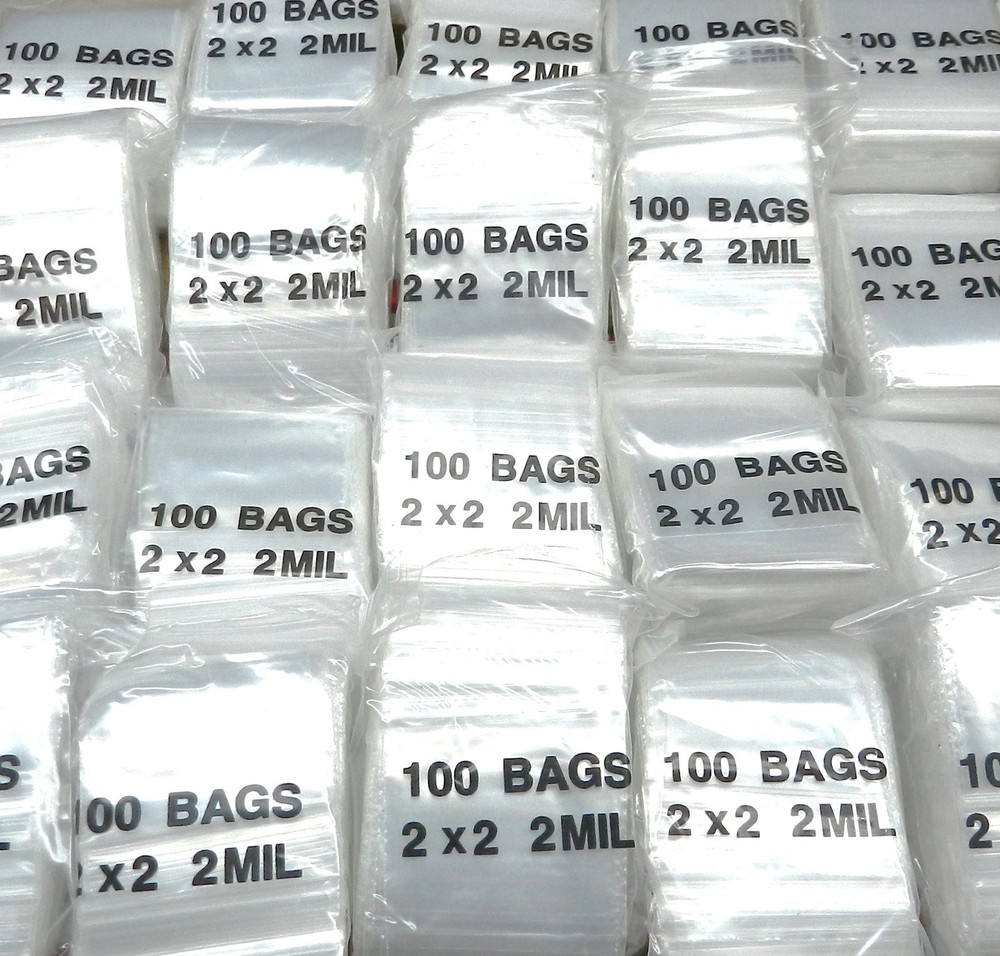 10000 Zip Bags 2 x 2″ Clear Reclosable Slide Seal Lock 2MIL 10,000 2×2 Baggies