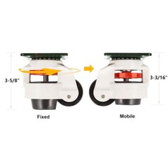 4PCS Leveling Machine Caster with Rubber Pad, Retractable Workbench Caster Wheel
