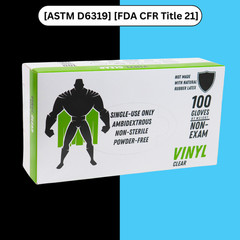 Non Latex,Vinyl Disposable Powder-Free Clear Gloves,5 MIL, Large, 1000 Pcs
