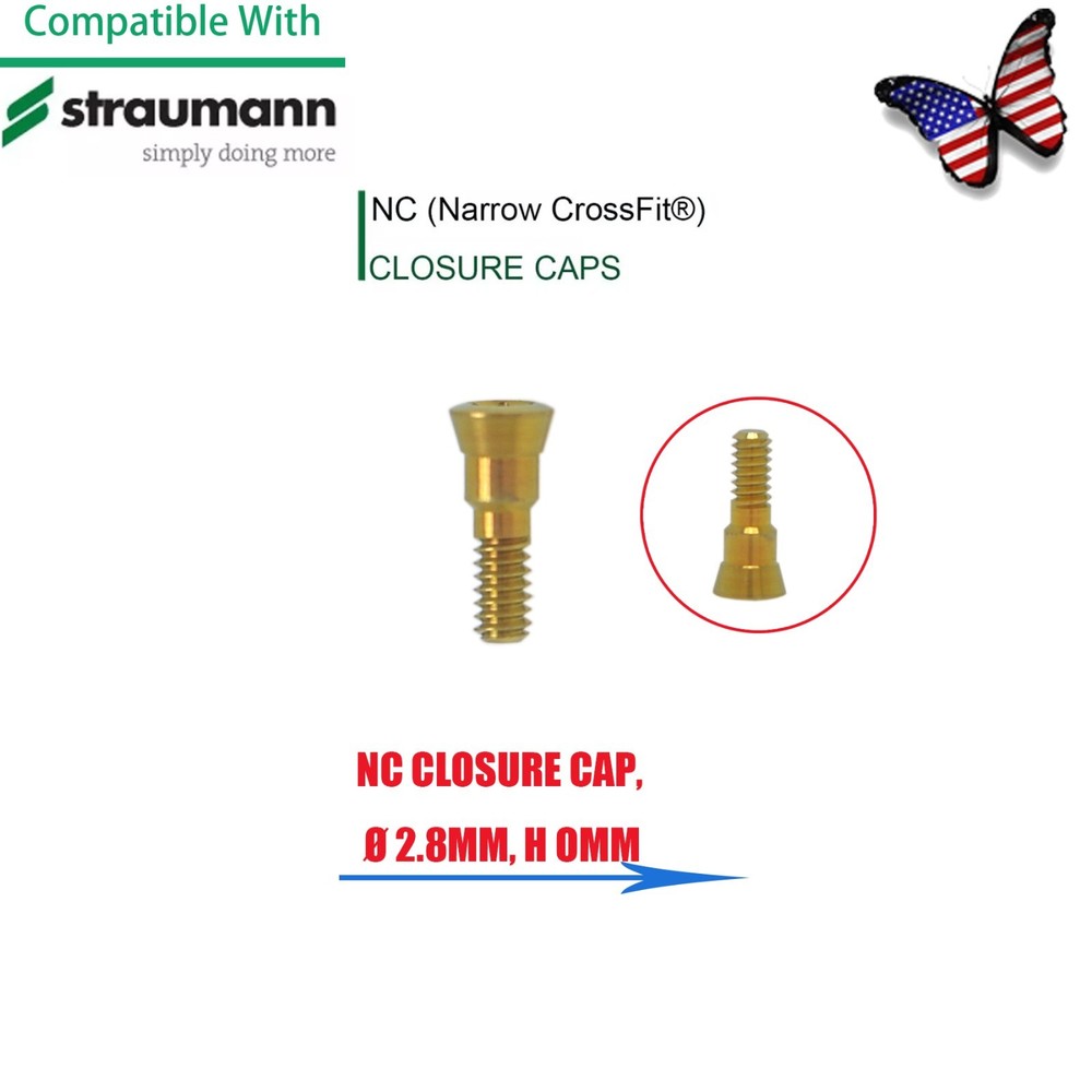 US Straumann Healing Abutment Cap/Closure Cover Screw NC & RC Platform Titanium
