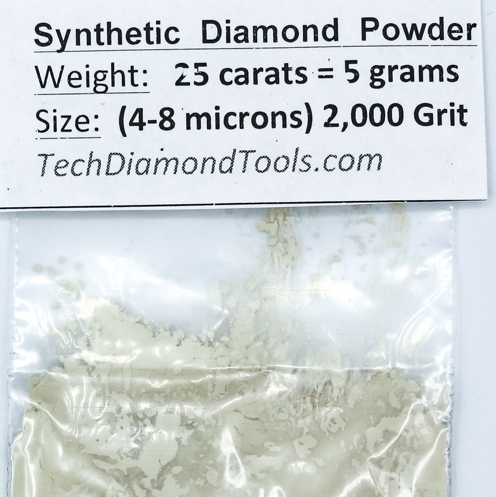TechDiamondTools Diamond Powder 2,000 Grit 4-8 Microns, 25 cts = 5 Grams