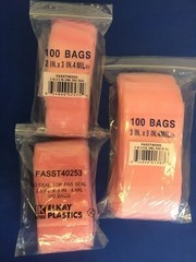 Pink 4 Mil Anti-Static Zip-lock 4-Mil Reclosable Seal Top Plastic Poly Bags 4Mil
