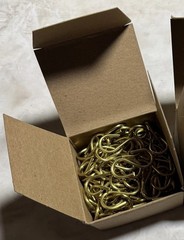 Box Of 100 Solid Brass S Hooks 1-1/2” 1.5” Light Open Style Brand New