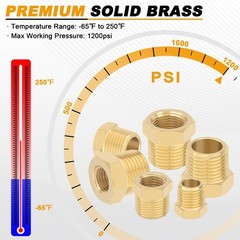4pcs Heavy Duty 1/4 NPT Male Thread to 1/8 NPT Female Thread Brass Reducer