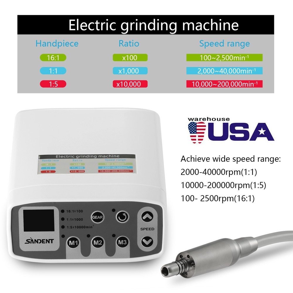 Dental Brushless Electric Micro Motor E-type fit 1:1 1:5 16:1 Handpiece SANDENT