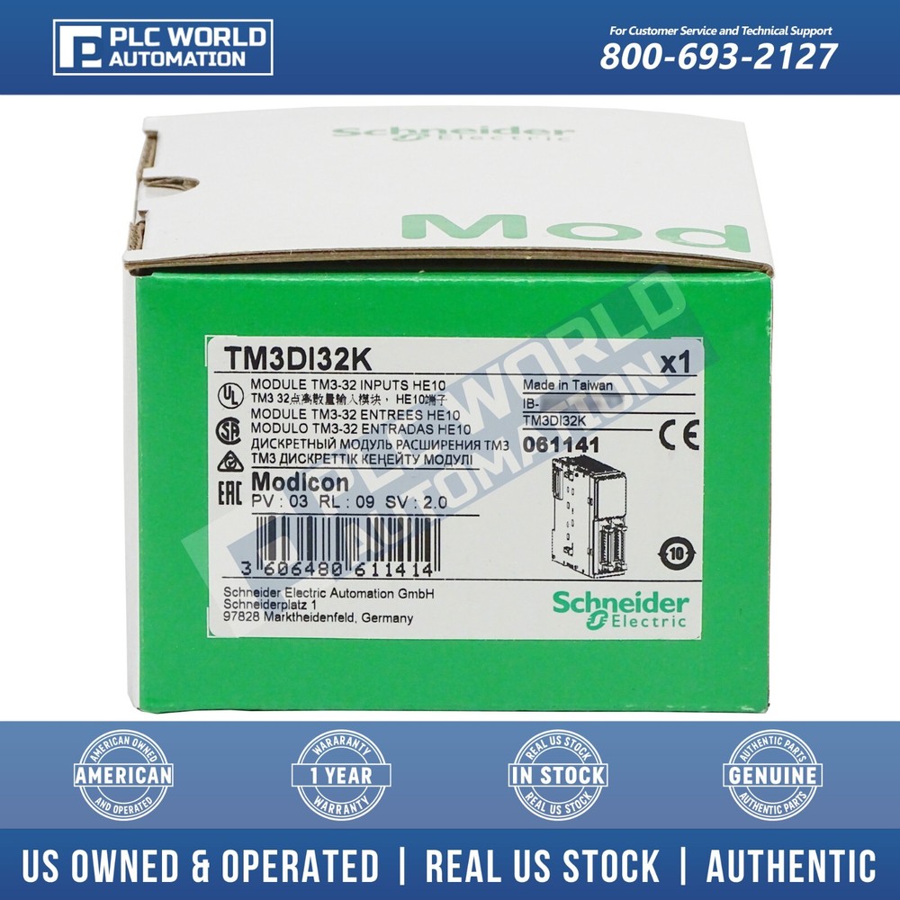 Schneider TM3DI32K Modicon TM3-32 Discrete Input, 24 VDC, 32 Inputs, Brand New