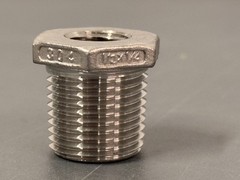 (6) Hex Reducing Bushings, 1/2″ x 1/4″ 304 SS, Class 150 Male NPT x FNPT # 1LTC9