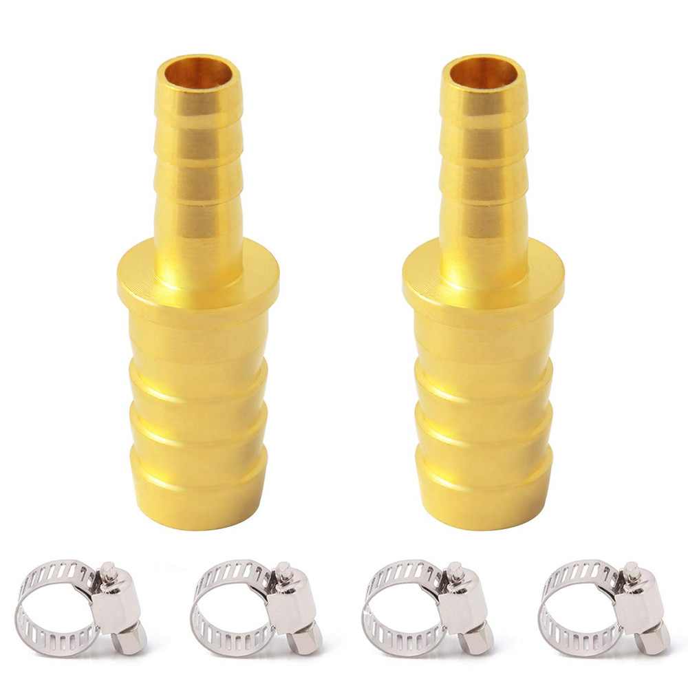 Brass Hose Barb Reducer, 3/8″ to 5/16″ Hose ID, Reducing Barbed Hose Splicer Men