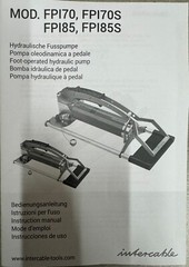INTERCABLE FPI70S Foot Operated Hydraulic Pump, 700bar W. Pressure Gauge,3M Hose
