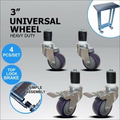 3 in. Casters for Stainless Steel Work Table SET OF 4