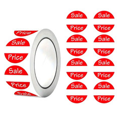 ⭐2 ROLL SPECIAL! ⭐ 1000 RED + WHITE PRICE LABELS STICKERS RETAIL STORE SALE TAGS