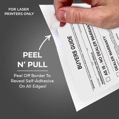 1-Part Self-Adhesive Buyers Guides – As Is / Warranty (No Lines) (100/pack)