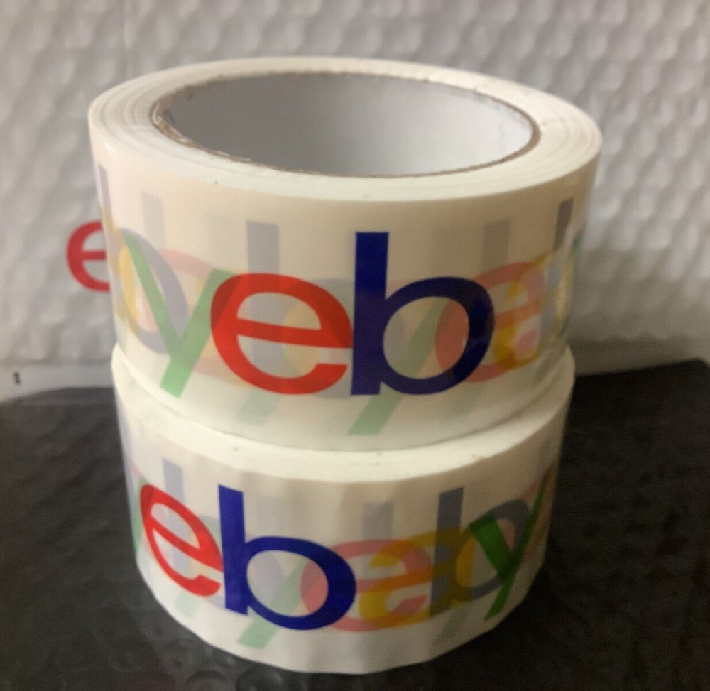 2- Rolls of 2″ x 75 yards Classic LOGO ✅ Official eBay Branded Packaging Tape