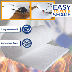 Ceramic Fiber Blanket – 1”X12”X32”, 8LB, 2400F for Wood Stove Forge Furnace etc.