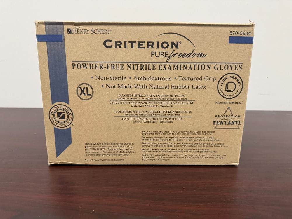 Henry Schein Criterion Pure Freedom XL Nitrile Exam Gloves – Case of 10 Boxes