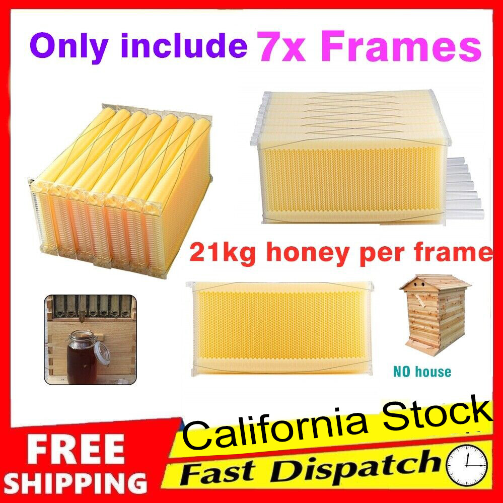 Certified BPA Free 7 Plastic Auto Beehive Frames Beekeeping Frames Honeycomb New