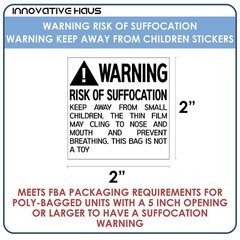 Innovative Haus 5 Rolls x 500 Labels (2,500 Total) Risk of Suffocation Warning
