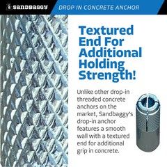 Sandbaggy 1/2″ Drop In Concrete Anchor – Coil Threaded (Zinc Plated)