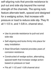 1/2″ GALVANIZED STRUT NUT WITH SPRING-SKU: 3108-EG ( ONLY SALE BOX OF 100 PCS )