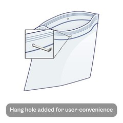 1000 Pack – 2 Mil Reclosable Bag with Hang Hole – 10″ x 12″ (1 Box)