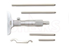 SHARS 0- 4″ DEPTH MICROMETER 2.5″ BASE .001″ SATIN HARDENED NEW P}