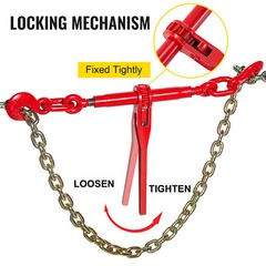 VEVOR 4 Pack Ratchet Binder 3/8″-1/2″ Chain Load Binders 9215lbs for Tie Down