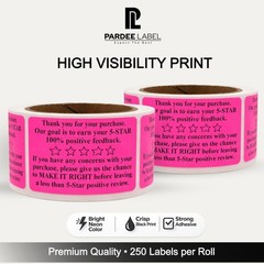 Thank You For Your Ebay Purchase Stickers Neon Pink 2×3 250 Labels Per Roll