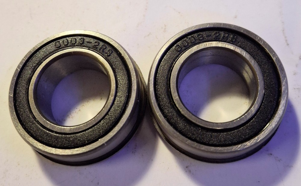 2 NEW UNBRANDED 6003-2RS FLANGE BEARINGS NNB ***MAKE OFFER***