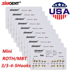 Dental Orthodontic Bracket Metal Brace MINI Standard Roth MBT 022 345 With Hooks