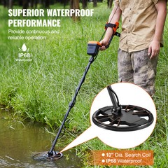 VEVOR Metal Detector for Adults Professional Gold Detector 10 in IP68 Waterproof